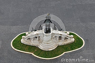 Statue of King Mathias in Cluj, Romania Stock Photo