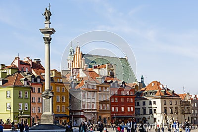 Statue of King Zygmunt III Waza at the Old City Editorial Stock Photo