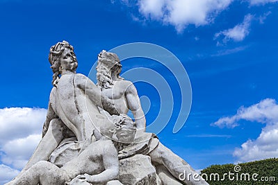 Statue La Seine et la Marne Tuileries Garden in Paris Stock Photo