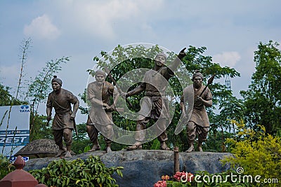 Statue of Lachit Borphukan in jorhat Assam. Memorial honouring general Lachit Borphukan Editorial Stock Photo