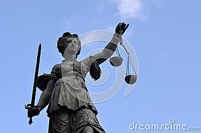 Statue of Lady Justice in Frankfurt Germany Stock Photo