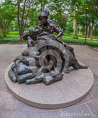 Statue of Legacy of healing and hope in Vietnam Women`s Memorial Editorial Stock Photo