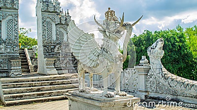 Statue of Lembuswana in Pulau Kumala, Mythology animal from Indonesia, in the Hindu Style temple Stock Photo