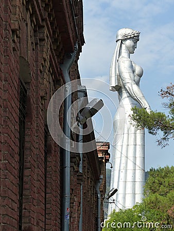 Statue of the liberation, Kartlis Deda, to Tbilissi in Georgia. Editorial Stock Photo