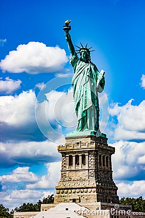 Statue of Liberty on Liberty Island, New York Harbor, USA Editorial Stock Photo