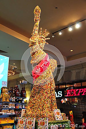 Statue of Liberty made of chocolate is in store at New York - Ne Editorial Stock Photo