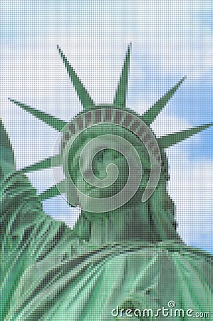 Statue of Liberty - New York City USA - Concept image with pixelation effect Stock Photo