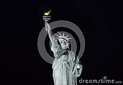 Statue of Liberty at night, New York City Stock Photo