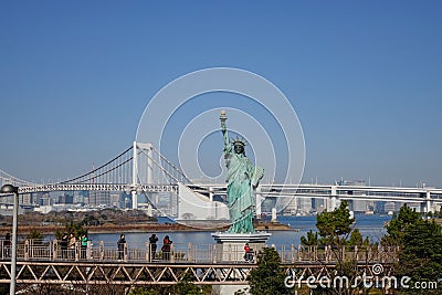 Statue of liberty in Odaiba, Tokyo Editorial Stock Photo