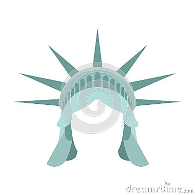 Statue of Liberty template face head. mock up hair and crown. Vector Illustration