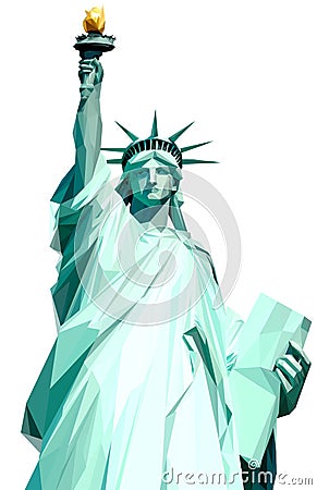 Statue of liberty of united states of américa, illustration, poly style Cartoon Illustration