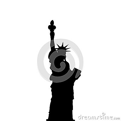 Statue Of Liberty Vector Black Shadows Silhouette Vector Illustration