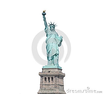 Statue of Liberty on white clipping path inside in New Stock Photo