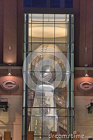 Lombardi Trophy, Lambeau Field, Green Bay, Wisconsin Editorial Stock Photo