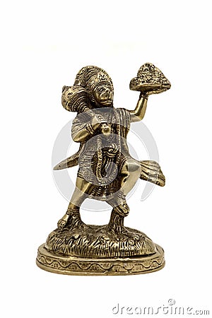 statue of lord hanuman carrying a mountain according to hindu scripture ramayan Stock Photo
