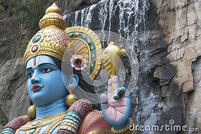 Statue of lord krishna ramayana cave Malaysia Stock Photo