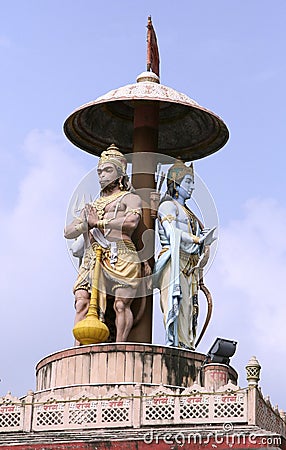 Statue of lord Ram and hanuman Stock Photo