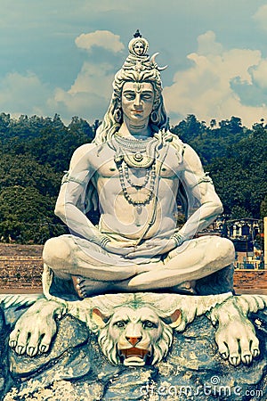 Statue of Lord Shiva in Rishikesh Editorial Stock Photo