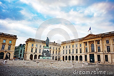 Statue Louis XV on Place Royal square in Reims Editorial Stock Photo