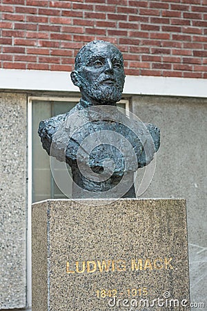 Statue of Ludwig Mack in Tromso, Norway. Stock Photo