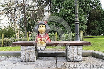 Statue of Mafalda, Oviedo, Asturias Editorial Stock Photo