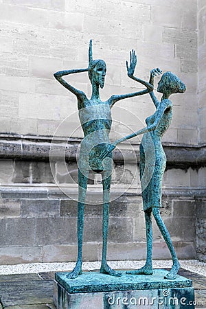 Statue, Magdalen college, Oxford. Editorial Stock Photo