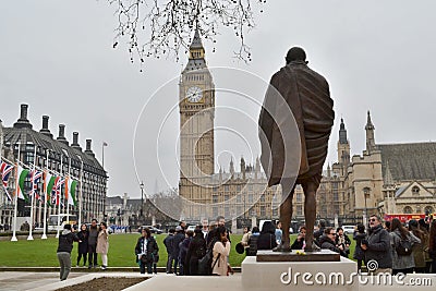 Statue Mahatma Gandhi Parliament Square London Editorial Stock Photo