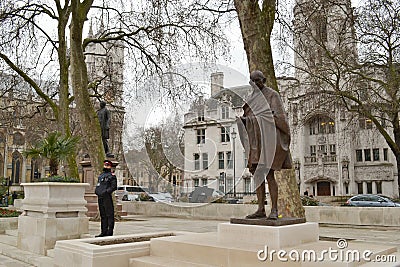 Statue Mahatma Gandhi Parliament Square London Editorial Stock Photo