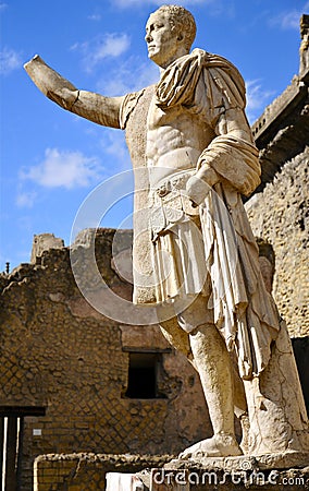 Statue of Marcus Nonius Balbus; Herculaneum Stock Photo