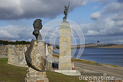 Statue of Margaret Thatcher - Falkland Islands Editorial Stock Photo