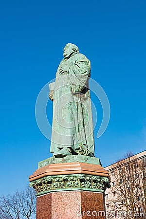 Statue of Martin Luther in Magdeburg, Germany Stock Photo