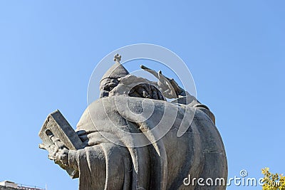 Detail of the statue of Gregory of Nin from an unusual position. Split, Croatia, Europe Stock Photo
