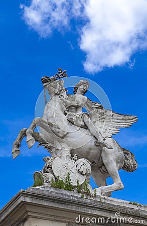 Statue Mercure monte sur Pegase in Tuileries Garden in Paris Stock Photo