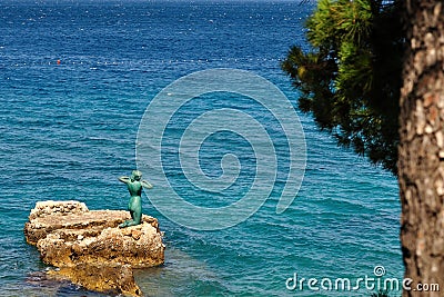 Statue of mermaid in Podgora, Croatia Stock Photo