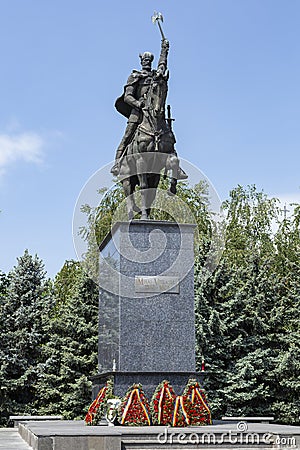 The statue of Michael the Brave Mihai Viteazul in Craiova, Romania. Editorial Stock Photo