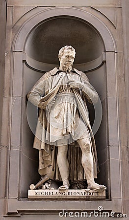 Statue of Michelangelo Editorial Stock Photo