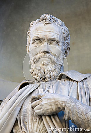 Statue of Michelangelo in Uffizi Colonnade Editorial Stock Photo