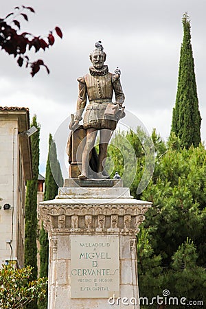 Statue of Miguel de Cervantes, author of Don Quixote Stock Photo