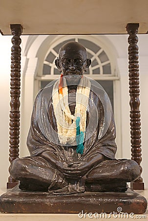 Statue of Mohandas Karamchand Gandhi (Gandhi Smriti) Editorial Stock Photo
