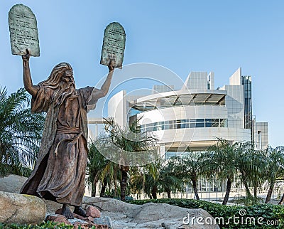 Statue of Moses at Christ Cathedral in Garden Grove, California Stock Photo