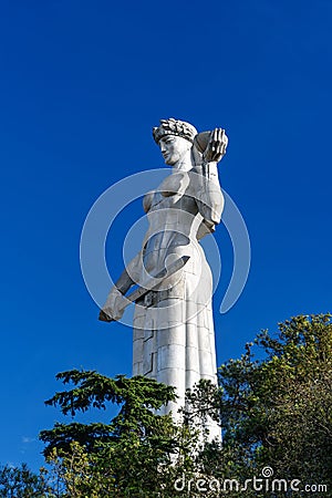 Statue of Mother Georgia, Kartlis Deda in Tbilisi, Georgia Editorial Stock Photo