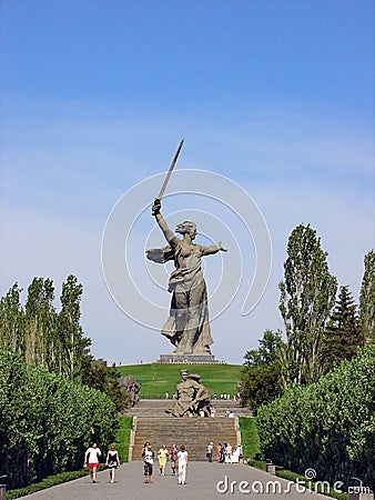 Statue Motherland, Mamayev Kurgan complex, Volgograd, Russia Editorial Stock Photo