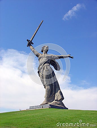 Statue Motherland, Mamayev Kurgan complex, Volgograd, Russia Stock Photo