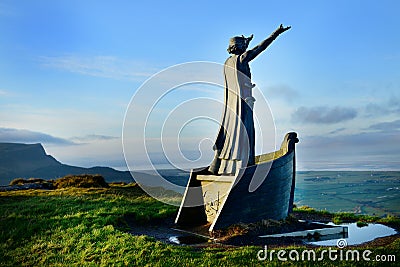 Statue on a mountain side Editorial Stock Photo