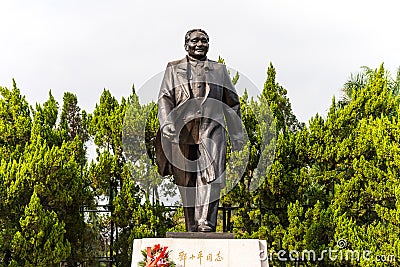 Statue of Mr Deng Xiaoping in Lianhuashan Park of Shenzhen, the leader who was Chief Designer of China`s reform and opening-up Editorial Stock Photo