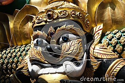 Statue of mythological character Phra Rahu Stock Photo