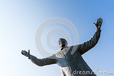 A statue of nelson mandela in front of the presidential palace Editorial Stock Photo