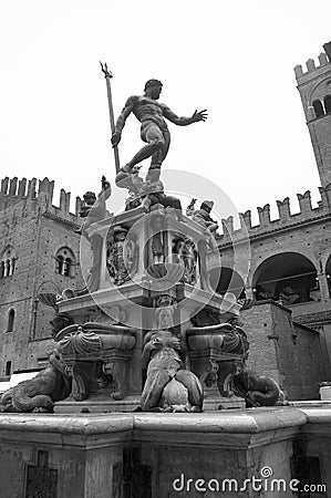 Statue of Neptune in Bologna, Italy Stock Photo