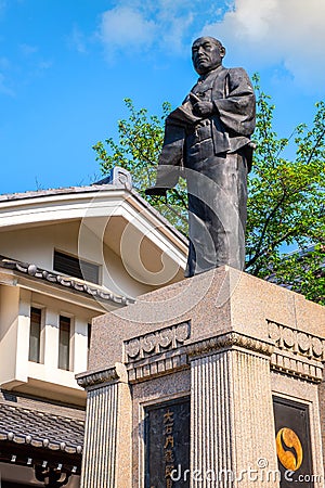 Statue of Oishi Kuranosuke at Sengakuji Temple in Tokyo, Japan Editorial Stock Photo