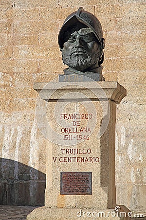 Statue of Orellana, Trujillo, Caceres province, Extr Stock Photo